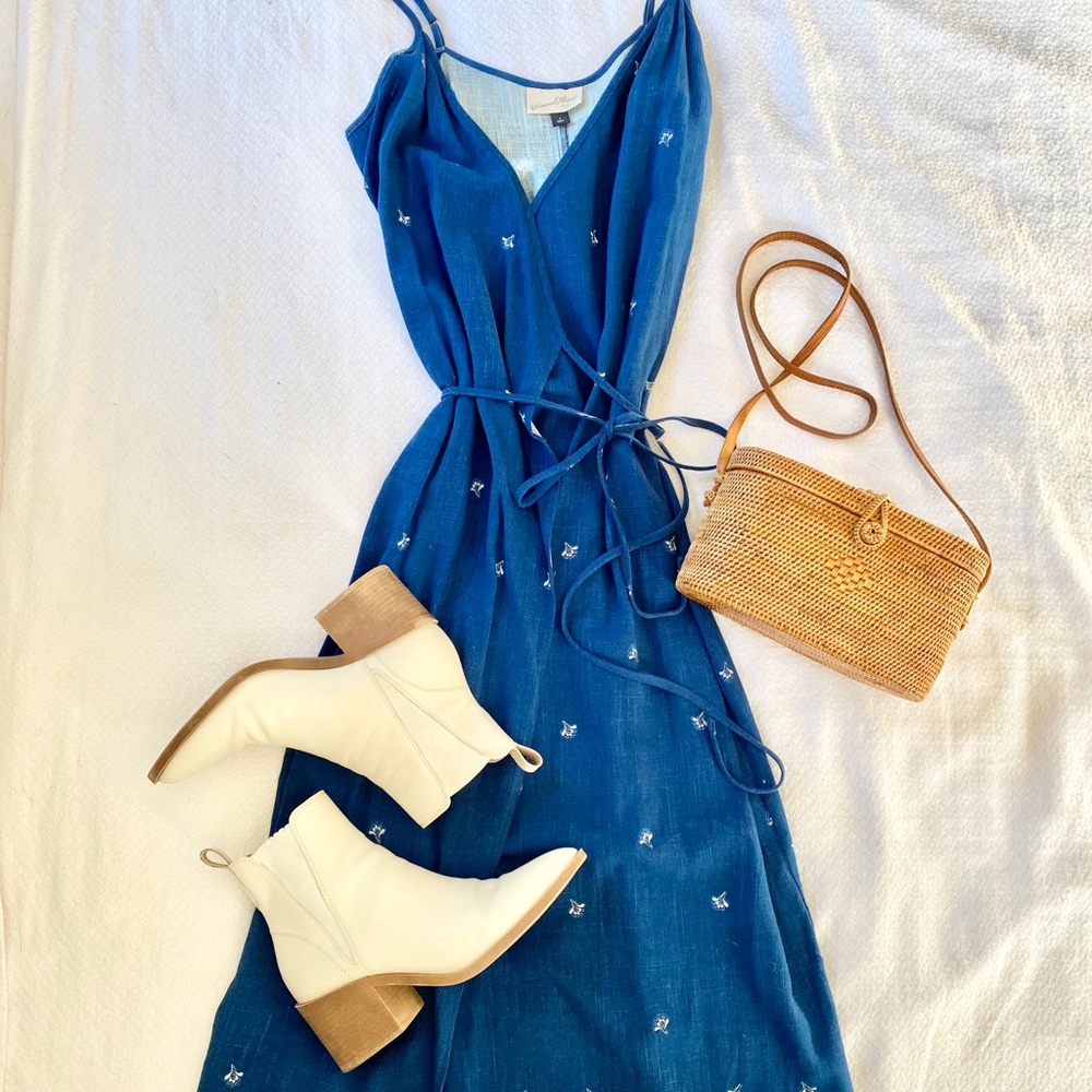 Ditsy Floral Midi Wrap Dress